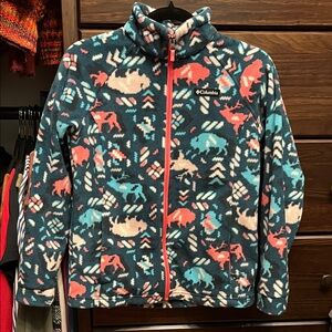 Columbia Multicolor Fleece Jacket with Animal Print